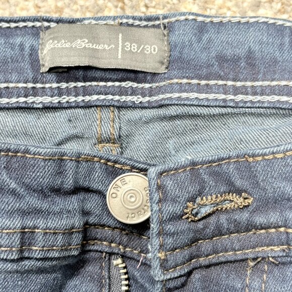 Eddie Bauer Jeans Mens 38x30 Slim Fit Flex Stretch Straight Leg Dark Wash NWT - Picture 15 of 16